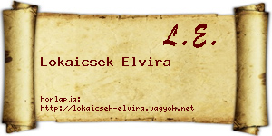 Lokaicsek Elvira névjegykártya